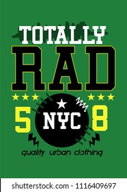 new york totally rad,t-shirt design