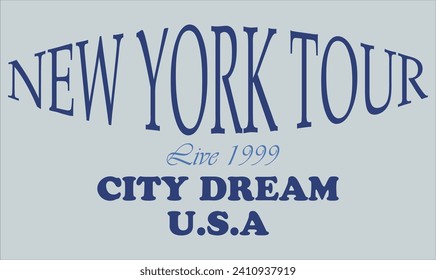 New york tour illüstration t shirt design