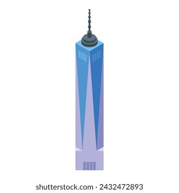 Icono de la torre de Nueva York vector isométrico. Edificio histórico. Puente de torre