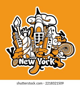 New York Town Vector Doodle