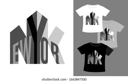 New York t-shirt and apparel design, hand drawn text for printing and tourism advertising.