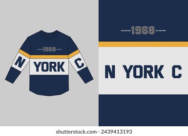 NEW YORK t-shirt and apparel design combination. Vector illustration.