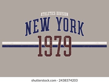  New York T-Shirt und Bekleidung Designs. Vektorgrafik.