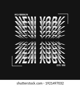New York t-shirt design. Modern tee shirt graphics with New York text. Vector illustration.