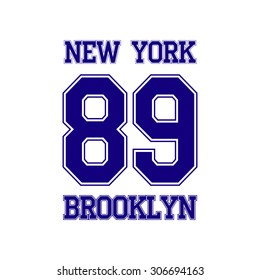 new york t-shirt design sport typography - vector