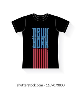 New York - t-shirt design. Vector tee shirt graphics with grunge effect.