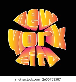New york typography 3d vector illustration