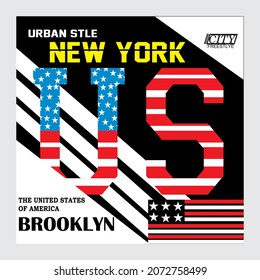 new york typography american flag