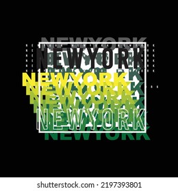 New York Typography Colourful  shirt poster graphic print design vector