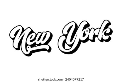 New York typography design with map vector. Editable college t-shirt design printable text effect vector	