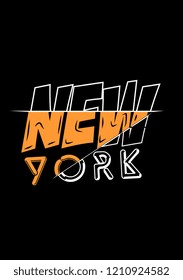 New York typography design with sliced concept