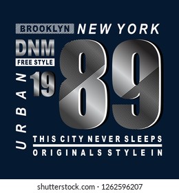 New York typography design tee for t shirt print 