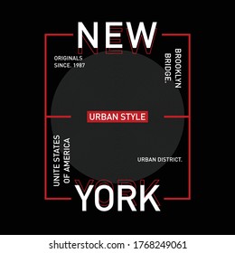 new york typography design for t-shirt and other uses vector image