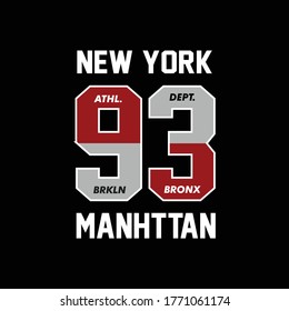 New York typography design t-shirt print vector illustration 