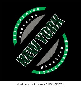 New York typography design t-shirt print vector illustration 