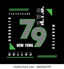 New York typography design t-shirt print vector illustration 