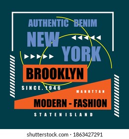 New York typography design t-shirt print vector illustration 