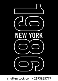 new york typography design vector for print