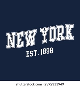 Vector de diseño de tipografía de Nueva York, vector de diseño de camisetas del estado de ee.uu. Vector de diseño de Jersey, diseño de camisetas para ee.uu. 