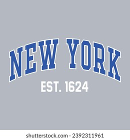 New York typography design vector, usa state shirt design vector. Jersey design vector, T-shirt design for usa 