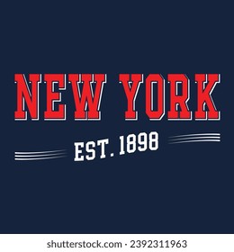 New York typography design vector, usa state shirt design vector. Jersey design vector, T-shirt design for usa 