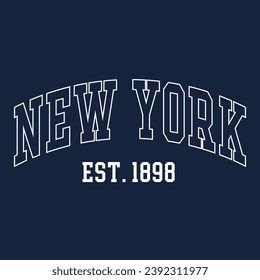 New York typography design vector, usa state shirt design vector. Jersey design vector, T-shirt design for usa 