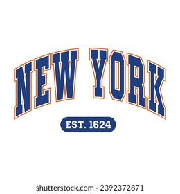 Vector de diseño de tipografía de Nueva York, vector de diseño de camisetas del estado de ee.uu. Vector de diseño de Jersey, diseño de camisetas para ee.uu. 