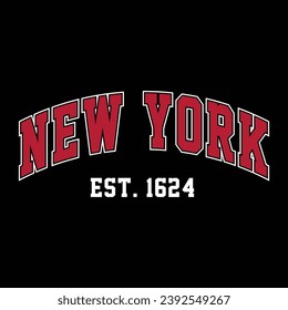 New York typography design vector, usa state shirt design vector. Jersey design vector, T-shirt design for usa 