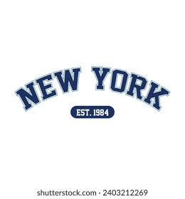 New York typography design vector, usa state shirt design vector. Jersey design vector, T-shirt design for usa