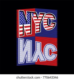 new york typography design vector