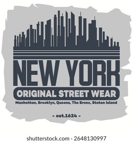 New York typography emblem, t-shirt stamp graphics, Sport wear tee print, athletic apparel design