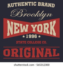 New york  typography fashion sport, t-shirt graphics - vector