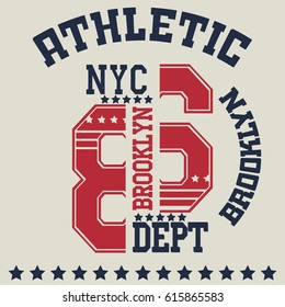 New york  typography fashion sport, t-shirt graphics - vector