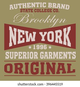 New york  typography fashion, t-shirt graphics - vector