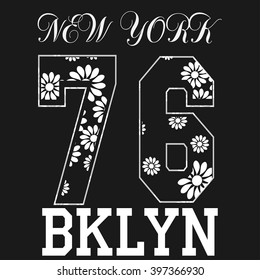 New york  typography fashion, t-shirt graphics - vector