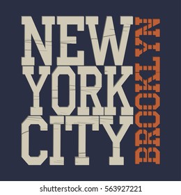 New York typography fashion, t-shirt graphics - vector