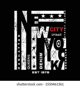 new York typography graphic design artistic line concept for trendy t shirt print,illustration art - vector