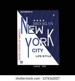 new York typography graphic design artistic line concept for trendy t shirt print,illustration art - vector