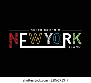 New York Typography Graphic Design For Tshirt Prints Vector Illustration