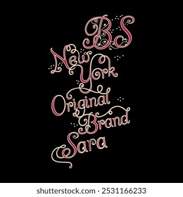 New York typography, Graphic design print t-shirts fashion, illustration, vector, posters, cards, stickers, mug
