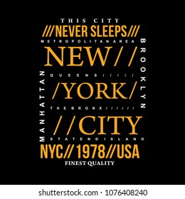 new york typography graphic t shirt design,vector illustration artistic art
