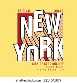 New York Typography original brand clothing quality Poster retro graphic t shirt print design vector