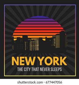 New York typography print design, vector illustration