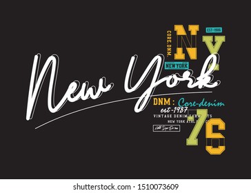 new york typography for print t shirt 