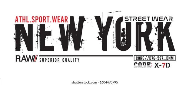 new york typography for print t shirt 