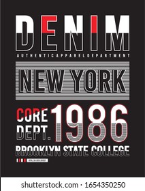 new york typography for print t shirt 