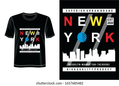 new york typography for print t shirt 