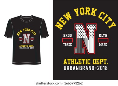 new york typography for  print  t shirt