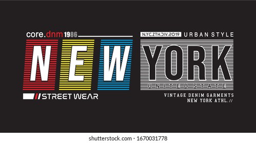 new york typography for print t shirt 