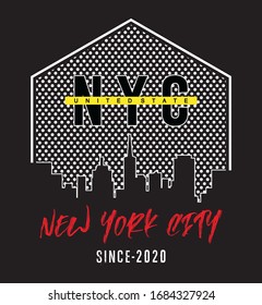 new york typography for print t shirt 